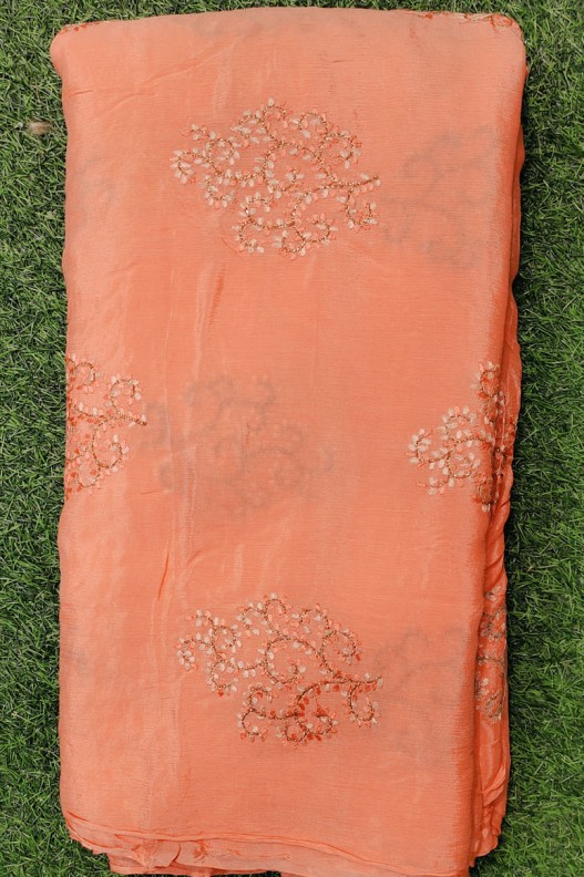 Pure Chiffon Chinnon Orange Fabric