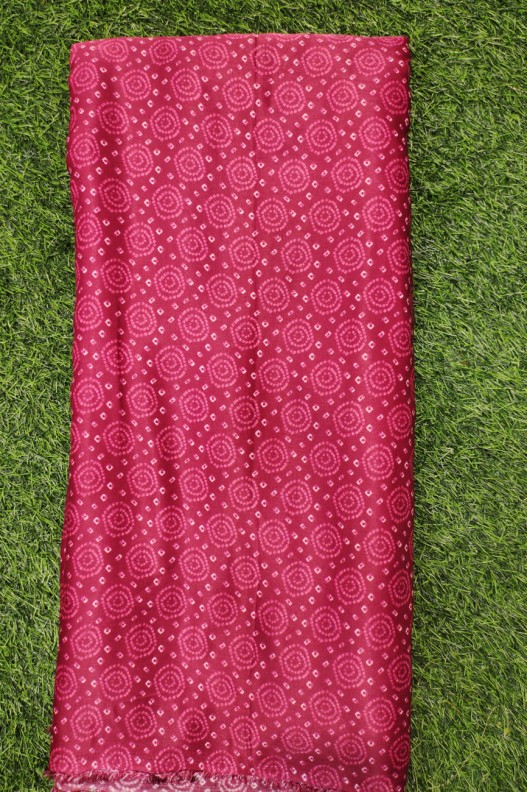 Pink Gaji Silk With Ajrakh Gaji Print