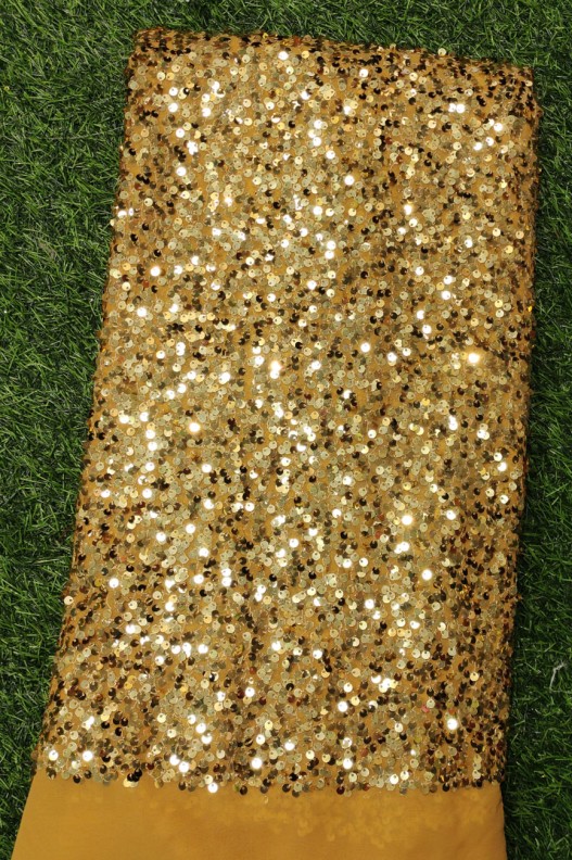 Rusty Brown Georgette Fabric With Georgette Sequence Work