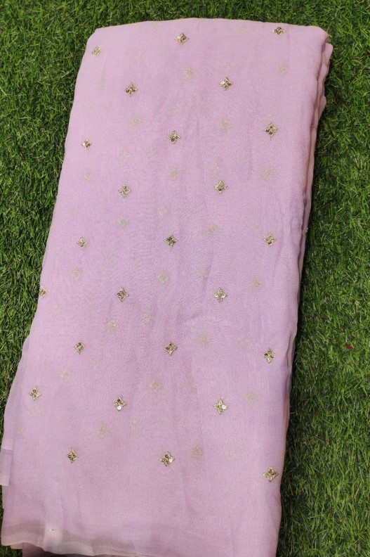Lustry Lavender Georgette With Georgette Butti Work