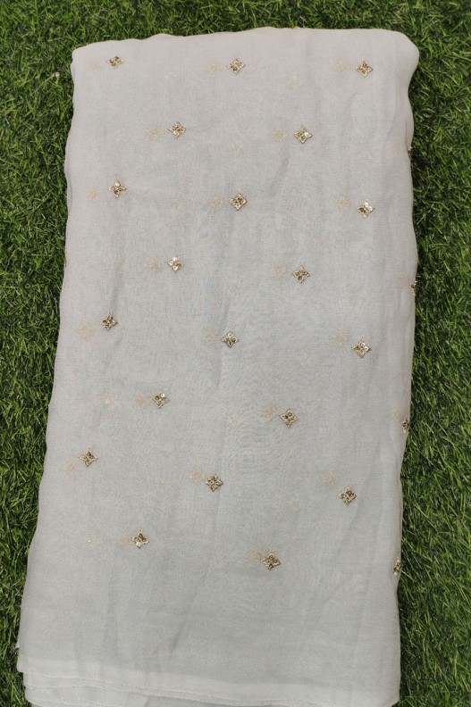 White Georgette With Georgette Butti Work