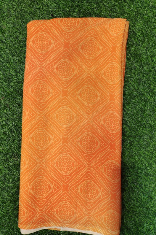 Pink Georgette Fabric With Poly Geo Print