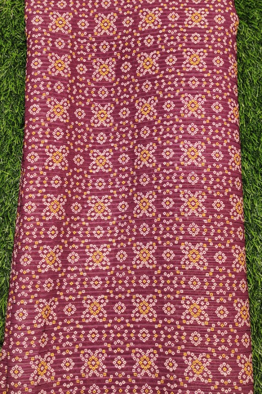 Rusty Rani Pink Georgette Fabric With Poly Geo Work Print