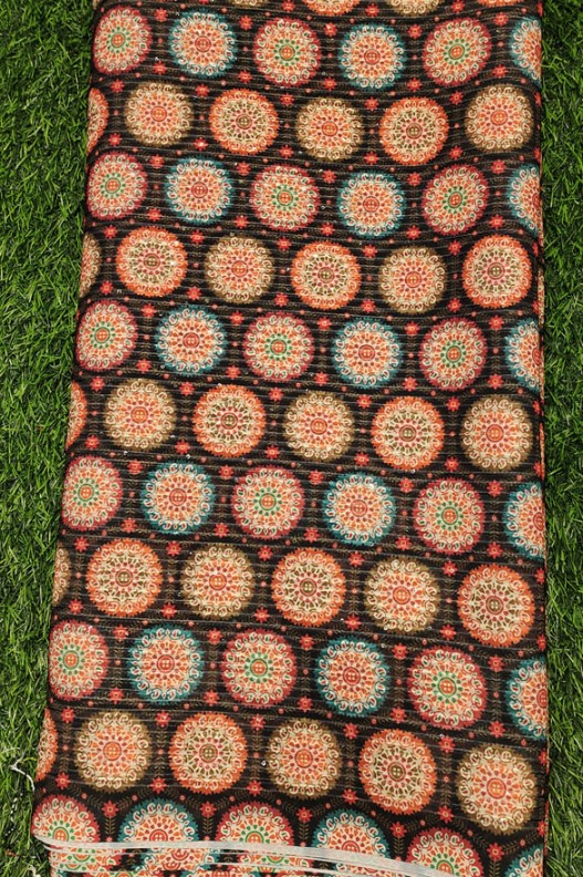 Marvelous Pink Georgette Fabric With Poly Geo Work Print