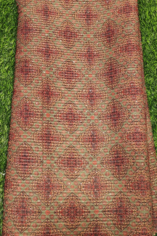 Magnetic Multi Color Georgette Fabric With Poly Geo Work Print