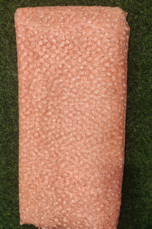 Orange Net Fabric With Net Wok