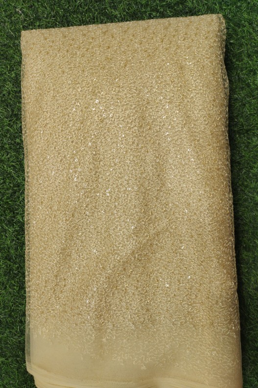 Beige Net Fabric With Net Wok