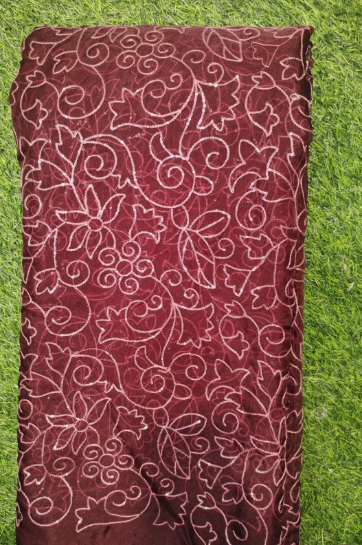 Marvelous Magenta Organza Fabric With Organza Work