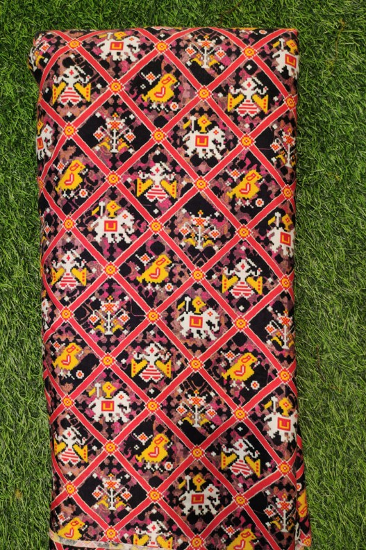 Multi Color Satin Fabric With Modal Print