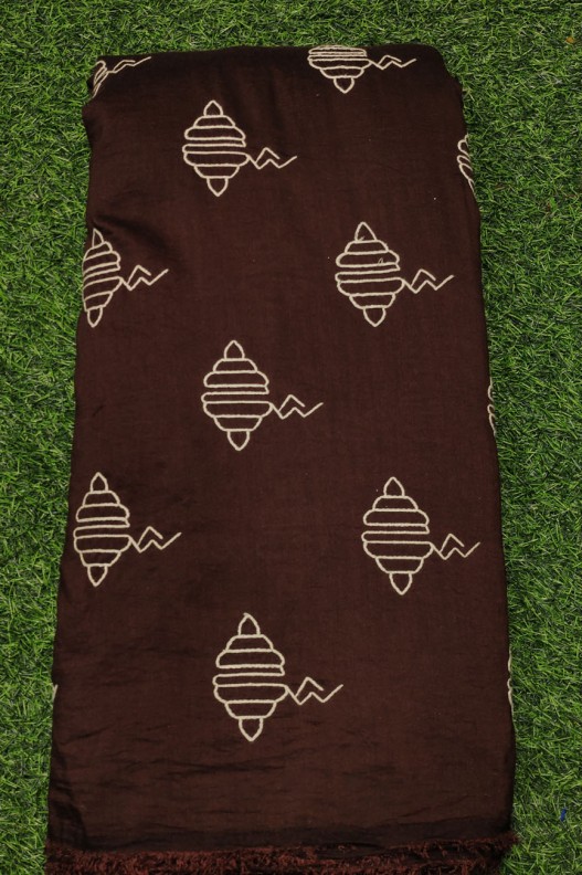Brown Silk Fabric With Decent Silk Work