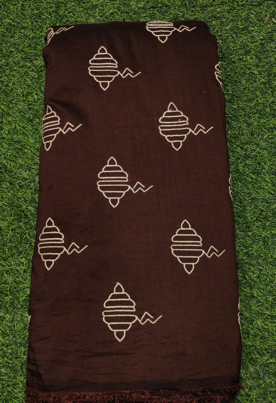 Brown Silk Fabric With Decent Silk Work